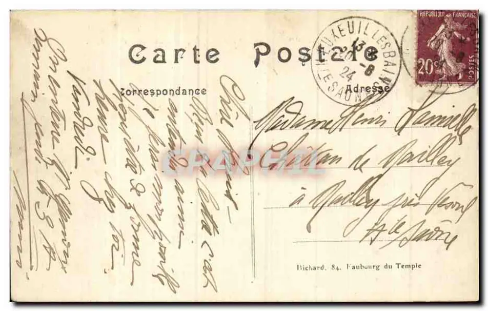 Die Ruinen von GERBEVILLER (M.-et-M.) — nach dem Durchgang der Deutschen — A.R. n°423 - Rückseite