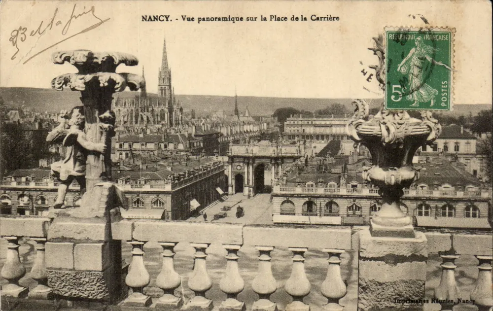 NANCY - Panoramablick auf die Place de la Carrière — Imprimeries Réunies, Nancy - Vorderseite