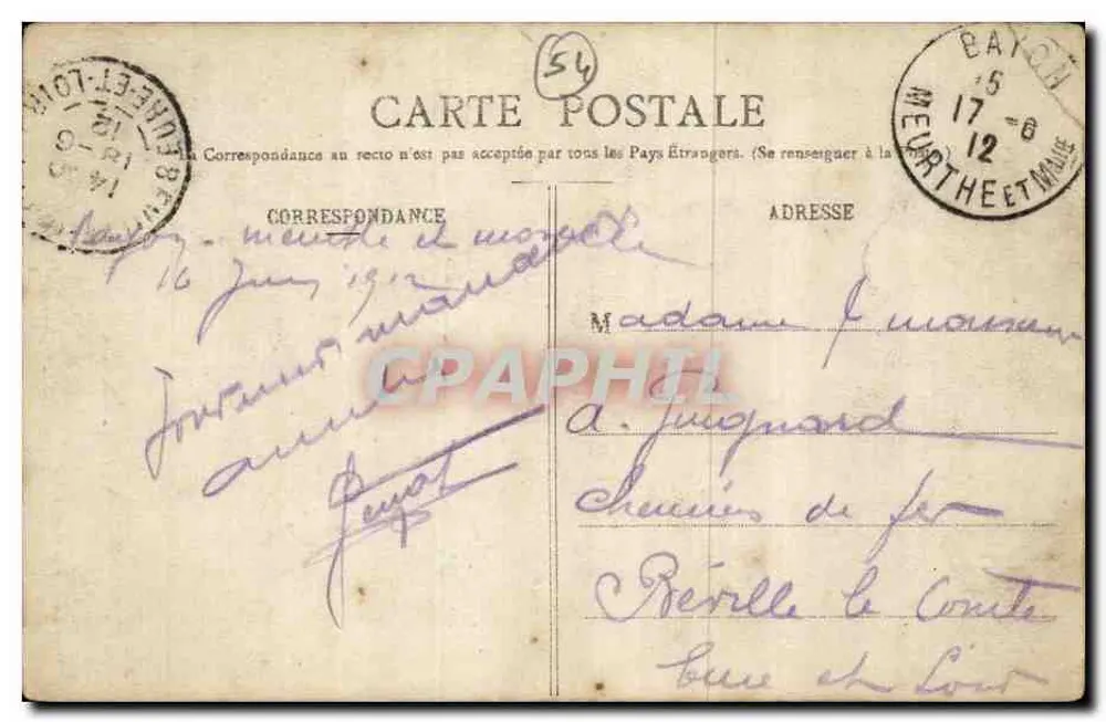 Bayon - Balcon do Castelo — Foto Homéyer et Ehret, Epinal - Verso