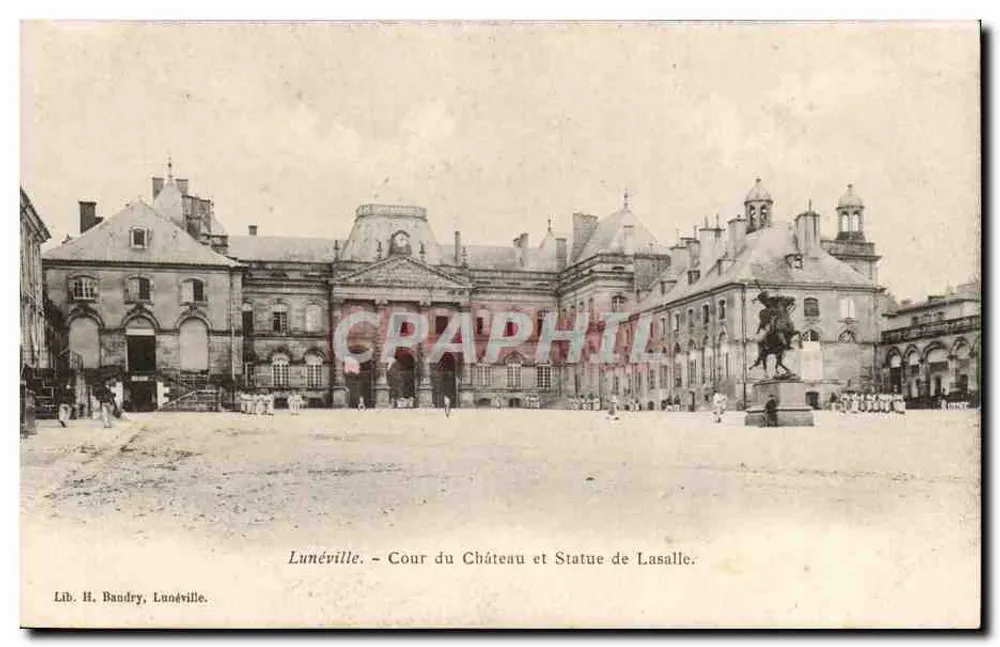 Lunéville - Cour du Château und Statue von Lasalle — Lib. H. Bandry, Lunéville - Vorderseite