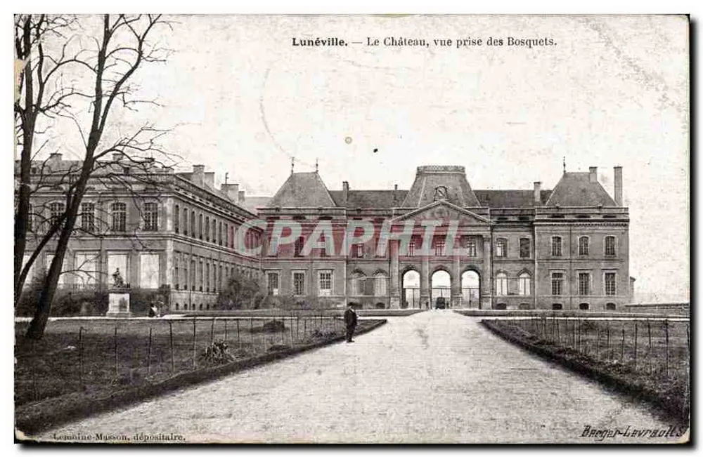 Lunéville — Das Schloss, Ansicht vom Bosquet — Lemoinne-Maison, Händler - Vorderseite