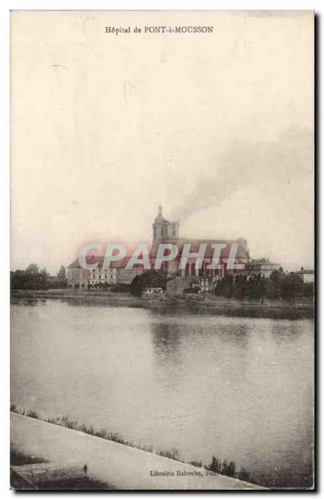 Ziekenhuis van PONT-à-MOULSON — uitzicht op de rivier — Librairie Rahouautes, Pont-à-Mousson - Voorkant