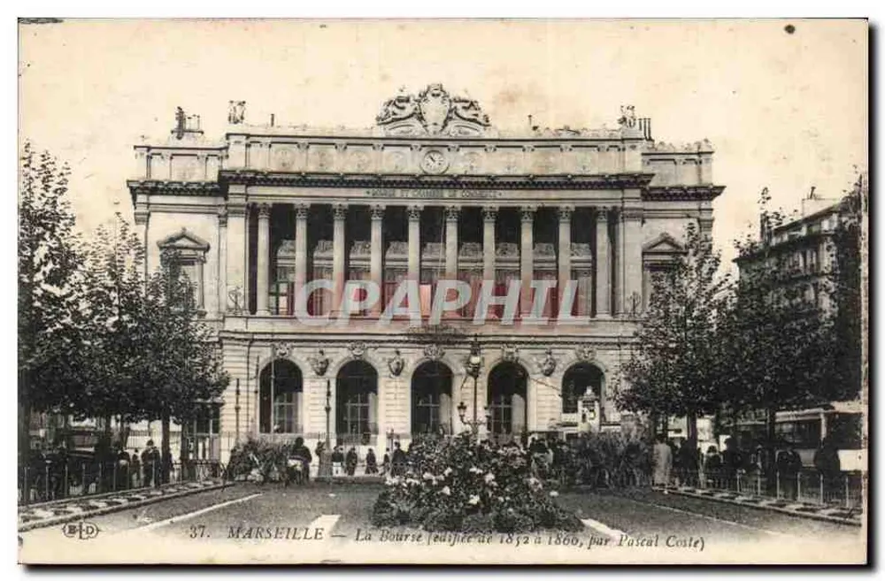 मार्सिले - बोर्स (1852 से 1860 तक बनाई गई, पैस्कल कोस्ट द्वारा) - आगे