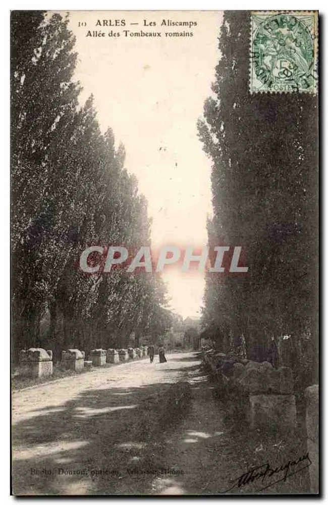 Arles — Les Aliscamps — Allee der römischen Gräber — B. Douzon, Arles, Frankreich - Vorderseite