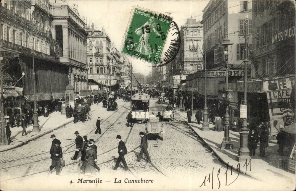 Marselha — La Cannebière — Editor desconhecido, n°4 - Frente