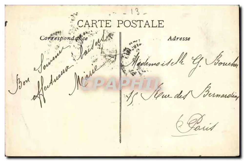 Marselha — La Cannebière — Editor desconhecido, n°4 - Verso