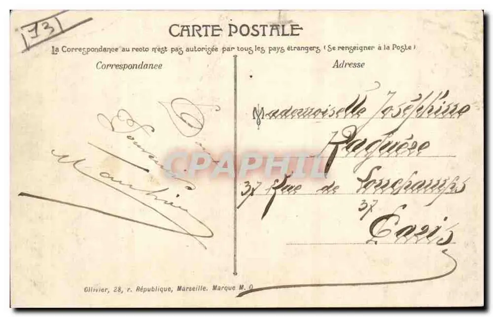 Palácio do Camboja — Exposição Colonial de 1906 — Marselha - Verso