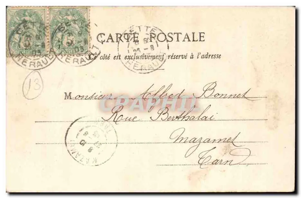 Die Weinlese — Typen der Arlesianer — Giletta-Ausgabe, Nizza - Rückseite