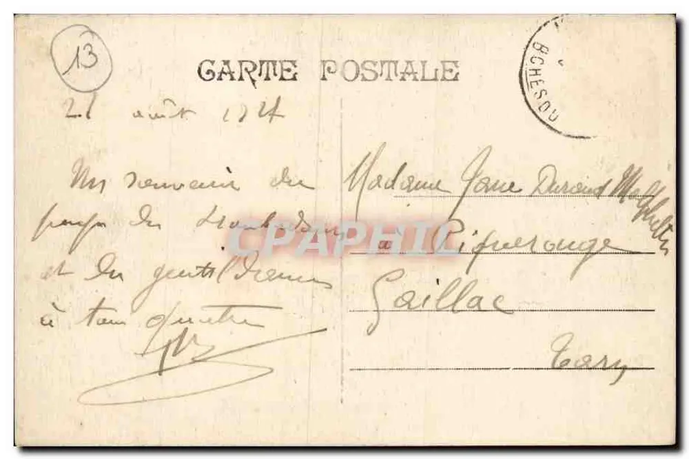 Les BAUX — Hotel der Herren von Manville — Antike Ansichtskarte Nr. 1, Verlag nicht sichtbar - Rückseite