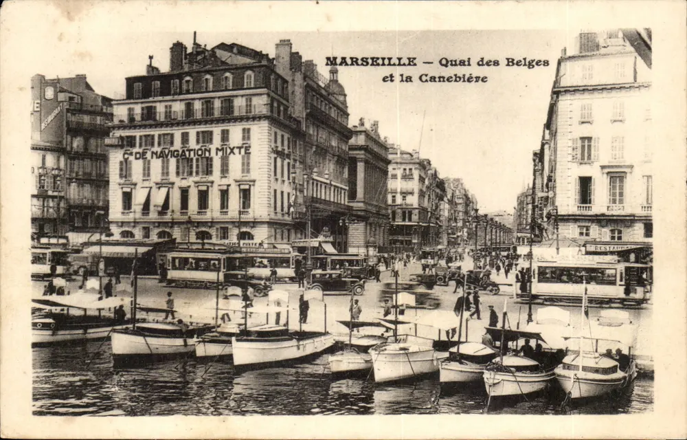Marseille — Quai des Belges und die Canebière — Cie de Navigation Mixte - Vorderseite