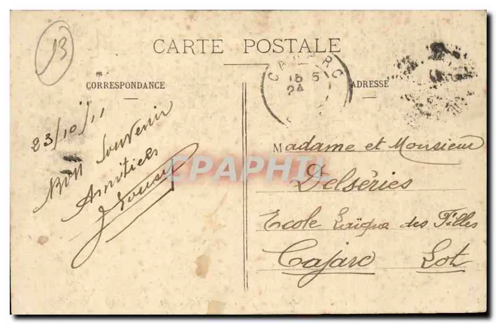 Farol de la Désirade — Marsella — Editor EL, n° 153 - Reverso
