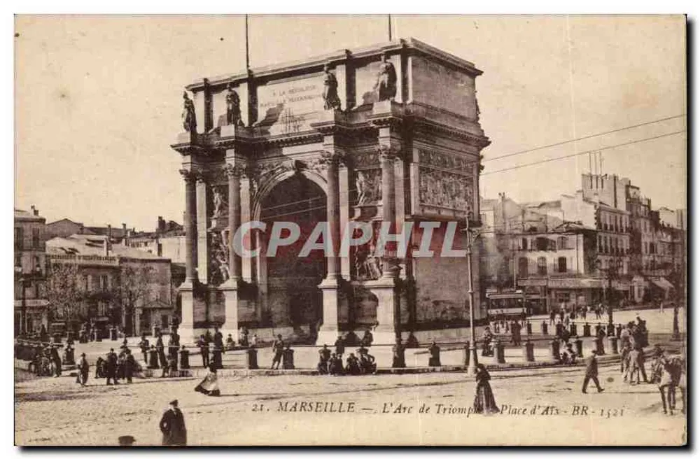 Marselha — O Arco do Triunfo — Praça de Aix — BR - 1521 - Frente