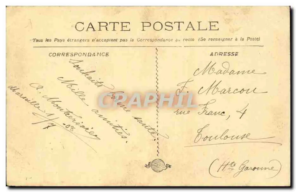 Marseille - O Farol de Santa Maria — editor desconhecido, n° 59 - Verso