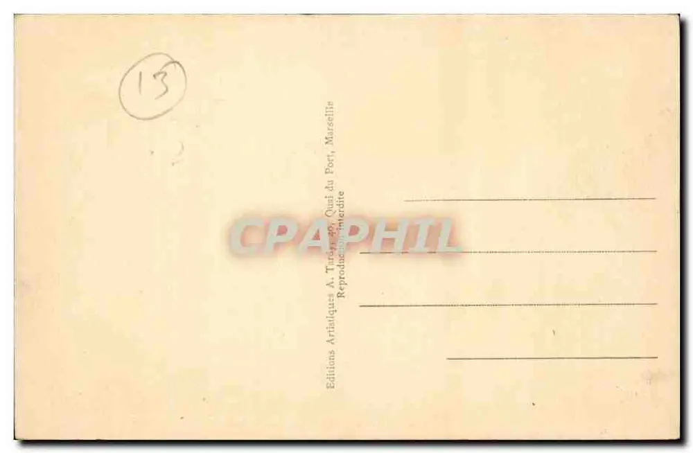 Marselha - O Forte Saint-Jean — editor Lardy, n° 17 - Verso