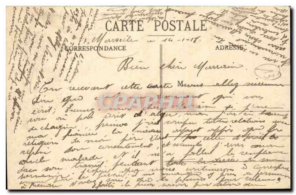 Marselha - Fontaine Cantini - EL. - Verso