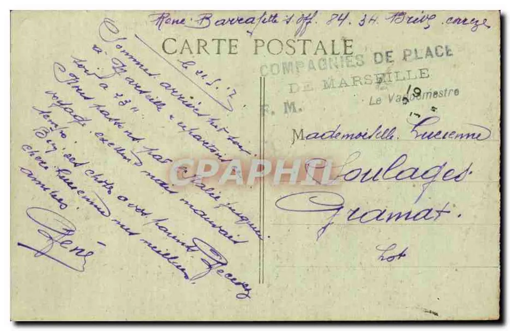Marselha — Rue de la République — C.M. — Cinématographe de la Santa - Verso