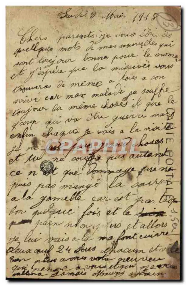 Marseille — Kasernen Aureilles-de-Paladine (Saint-Victor) — E. L. - Rückseite