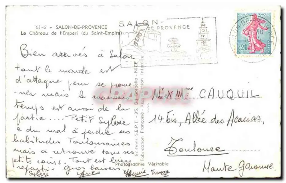 Schloss des Reiches (des Heiligen Römischen Reiches) — Salon-de-Provence — Editions S.E.P.T. - Vollständige Reproduktion - Rückseite