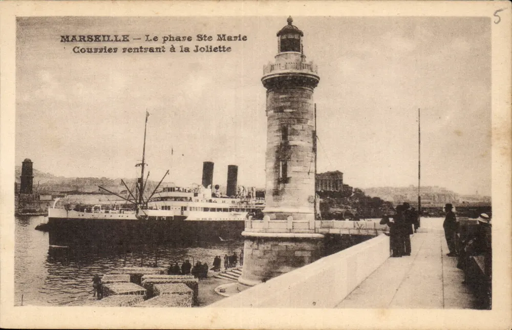 Marseille — Leuchtturm Sainte Marie — Eintreffender Postbote in Joliette - Vorderseite