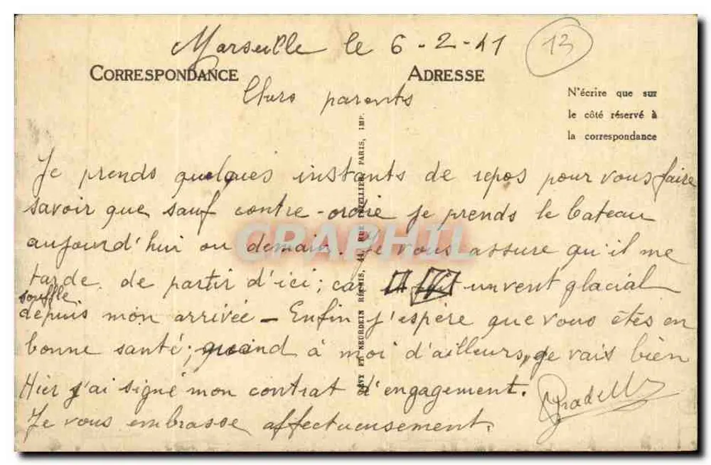 Marseille — A Canebière — LL - Verso
