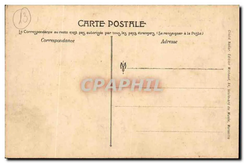 Marselha — Exposição Colonial. Pavilhão do Congo — Edição Michaud, 83, boulevard du Musée, Marselha - Verso