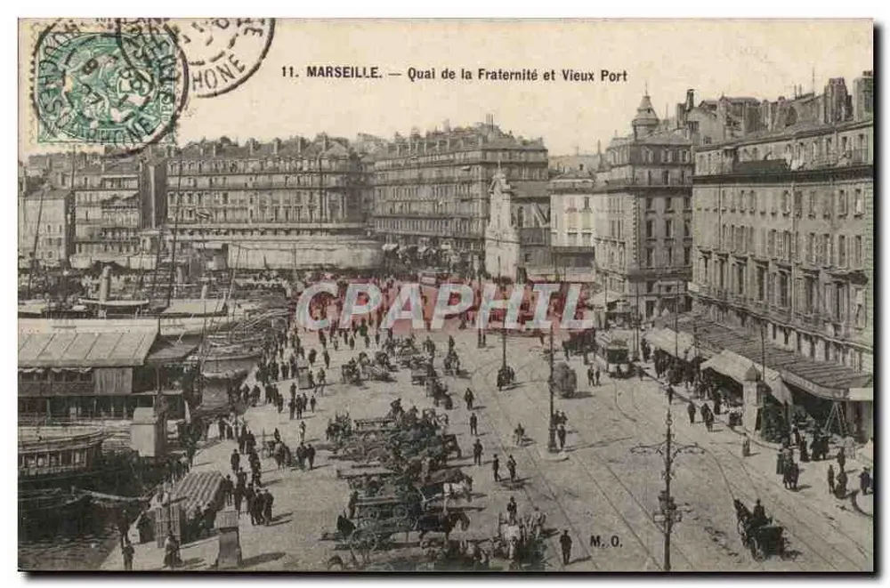 MARSEILLE — Quai der Brüderlichkeit und Alte Hafen — M.O. - Vorderseite