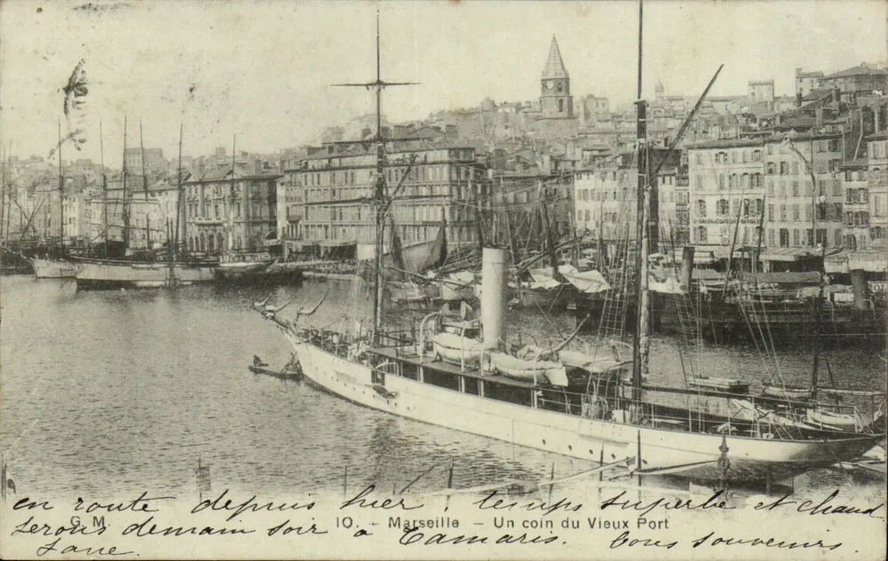 Marseille — Ein Eckchen des Alten Hafens — Nachkriegszeit und warm - Vorderseite