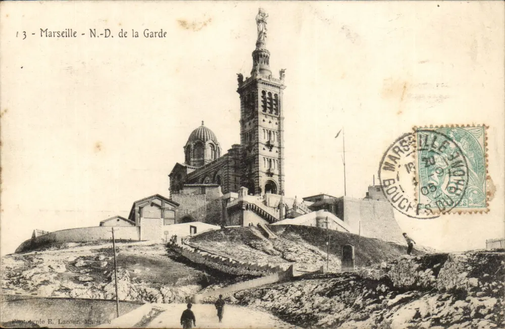 Marselha - N.-D. de la Garde — Editor E. Lacour, n°13 - Frente