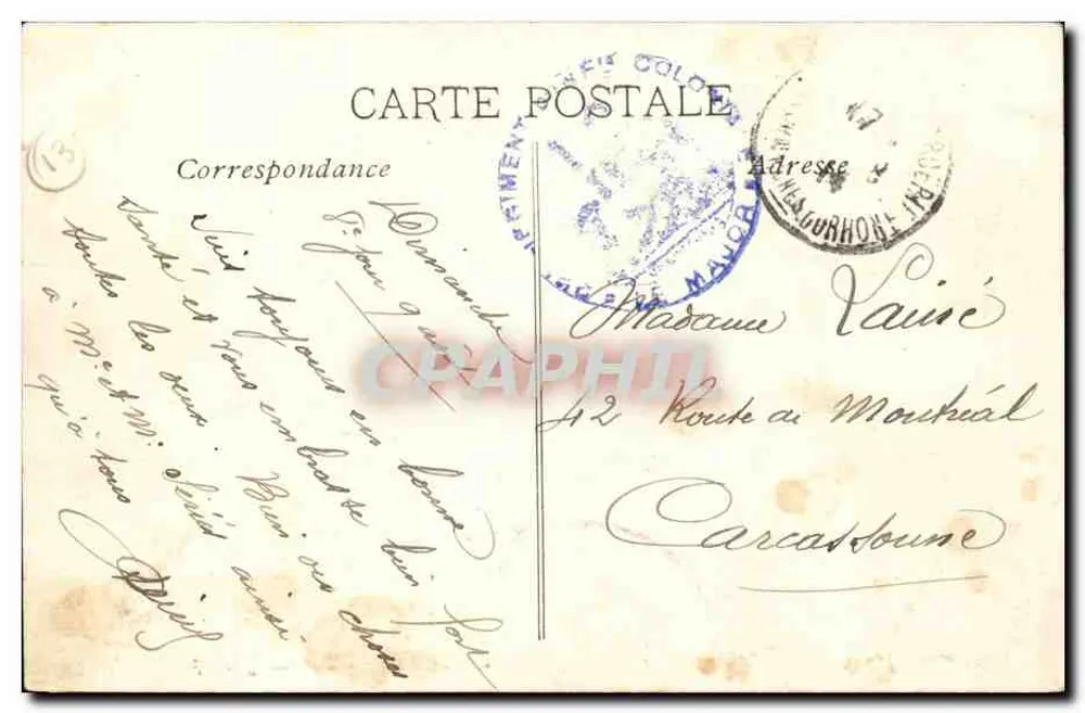 Marselha — Palácio Longchamp — editor desconhecido, n°1 - Verso