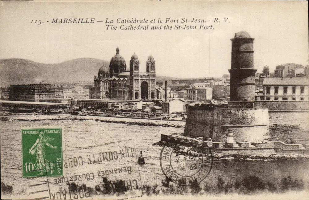 Marseille — Die Kathedrale und das Fort St-Jean — R. V. - Vorderseite