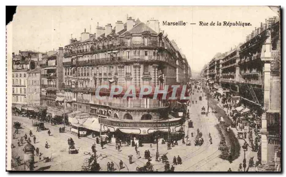 Marselha — Rue de la République — editor anônimo, número de série 13 - Frente