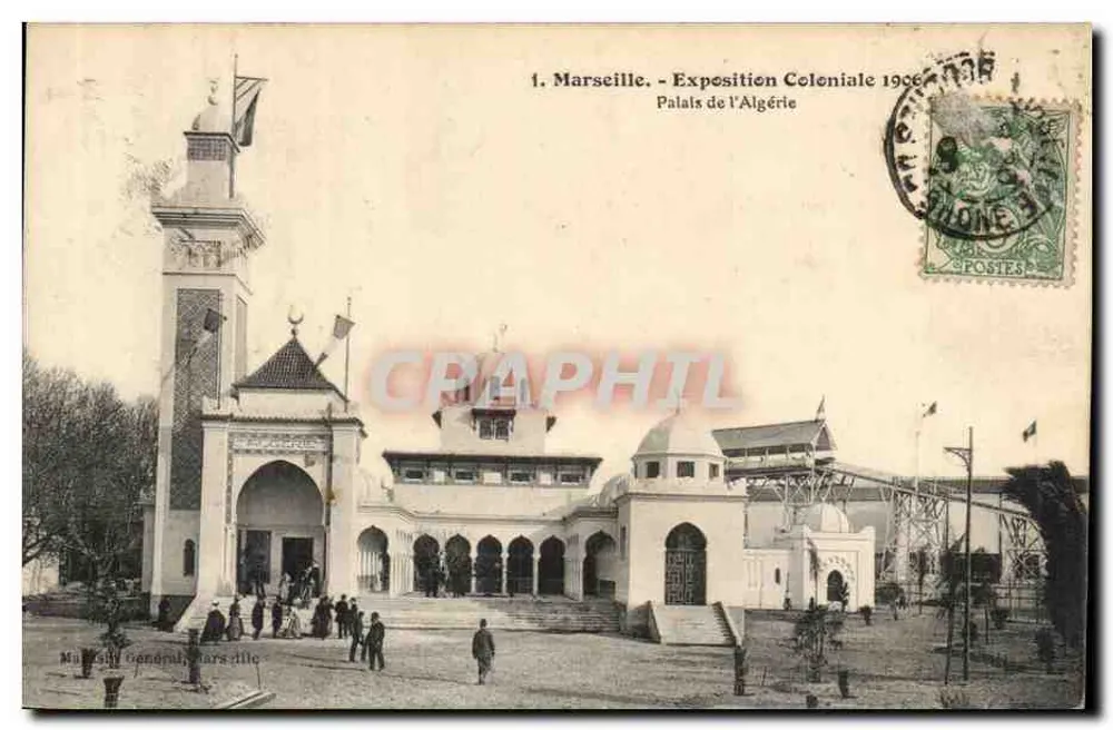 Palacio de Argelia — Exposición Colonial 1906 — Marsella - Anverso