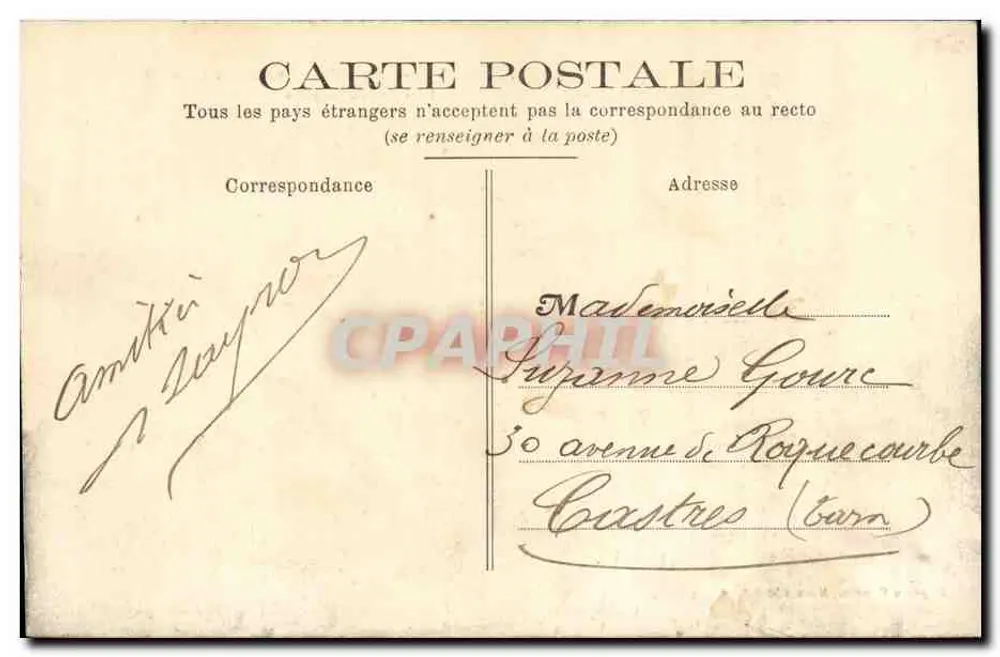 Palacio de Argelia — Exposición Colonial 1906 — Marsella - Reverso