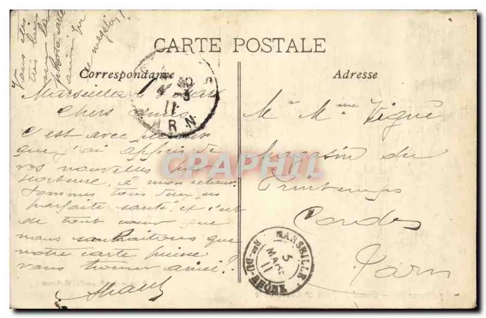 Marseille — Kanal Saint-Jean & Kathedrale — Ausgabe der Nouvelles Galeries - Rückseite