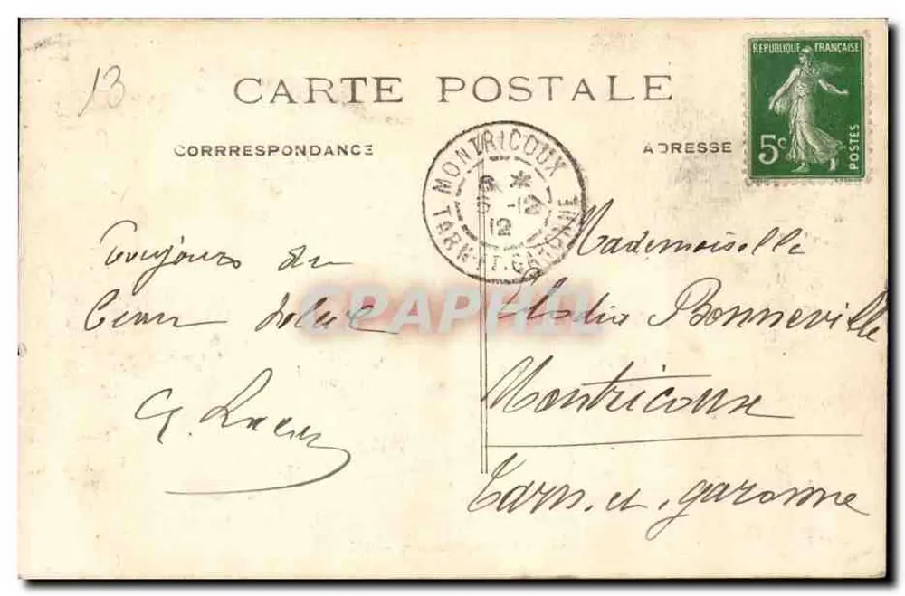 Marseille — O Cours Belsunce — editor Caussides Frères, n°24 - Verso