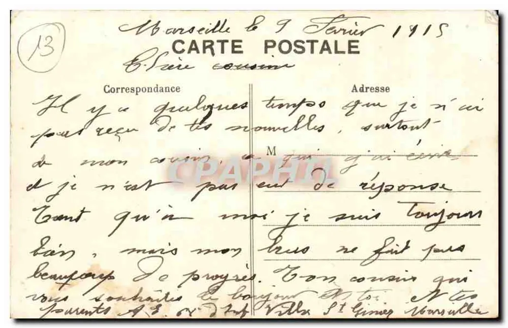 Marseille — Allgemeiner Blick auf die Bassins de la Joliette — EL. — Nr. 15 - Rückseite