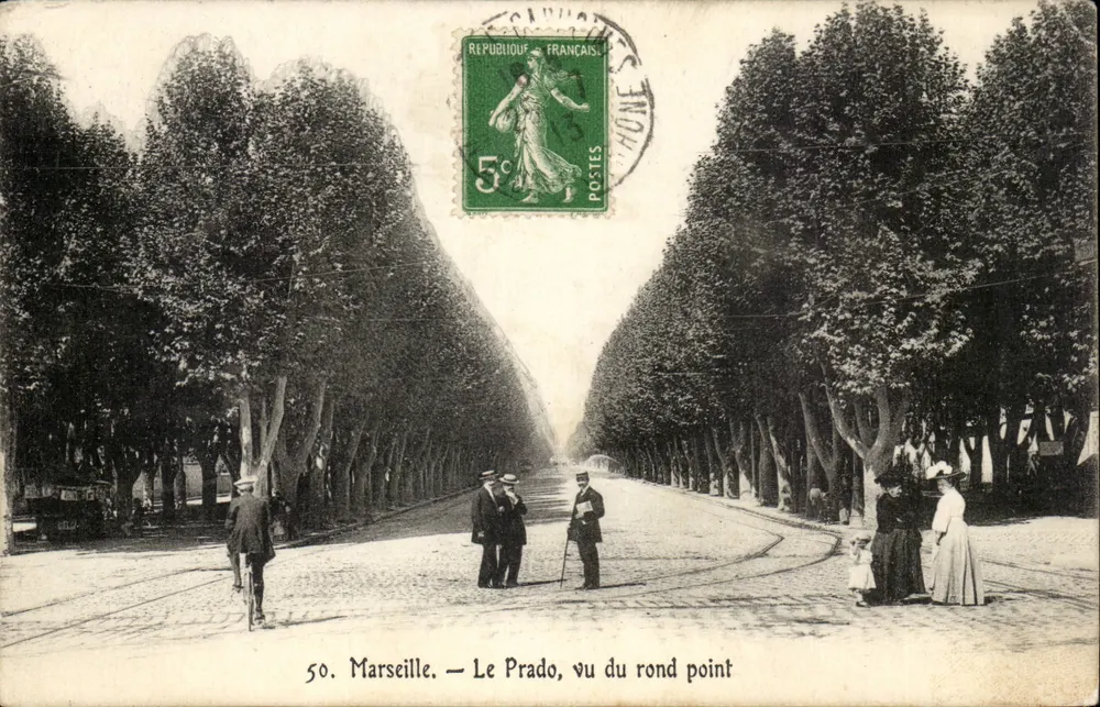 Marseille — O Prado, visto do rotonda — editor desconhecido, n° 50 - Frente