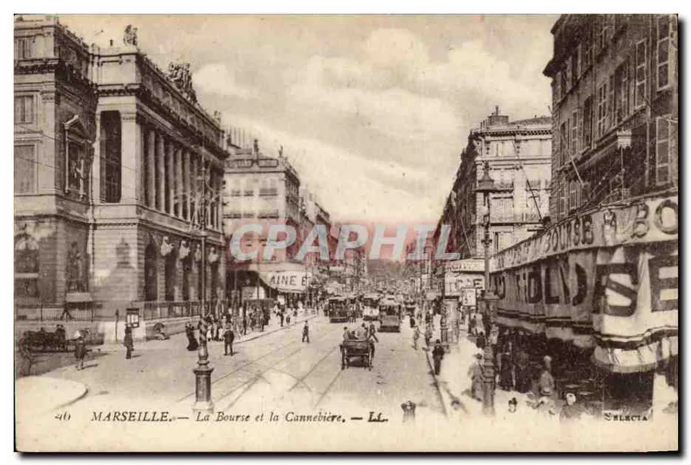Marselha — A Bolsa e a Cannebière — LL. — Sélectia - Frente
