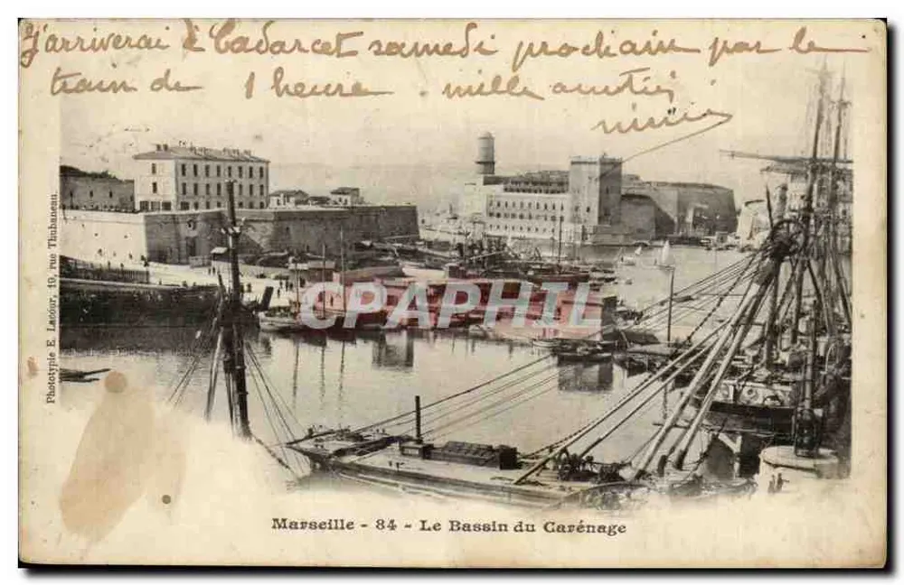 Marseille - 84 - Der Carénage-Seebecken — Phototypie E. Lanoir, 10, rue Thibassem - Vorderseite