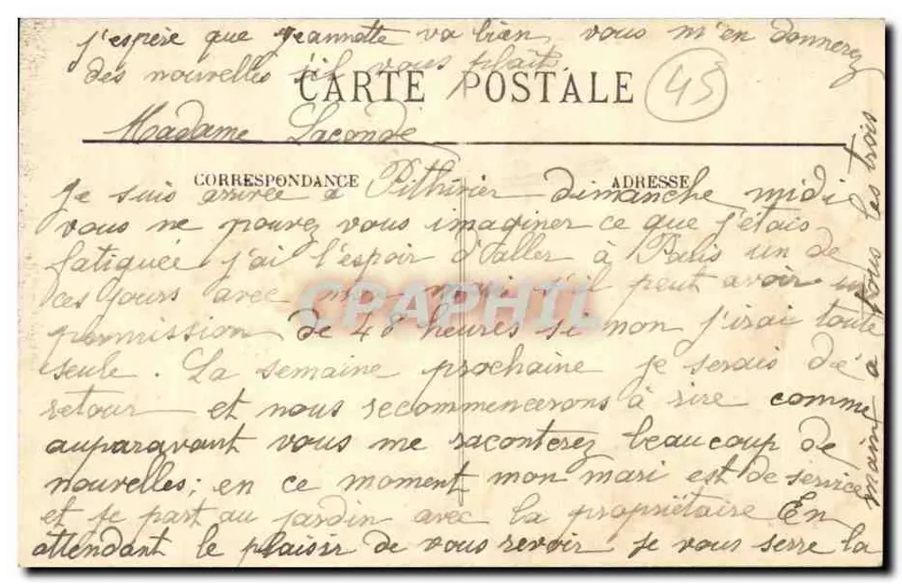 Orléans — A Rue Jeanne-d'Arc — Edição H.C. n° 484 - Verso