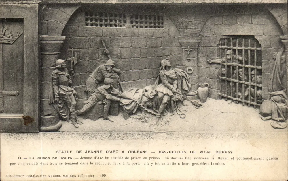 Statue der Joan of Arc in Orléans — Basreliefs von Vital Dubray — Orléans-Sammlung Marcel Marron — Nr. 190 - Vorderseite