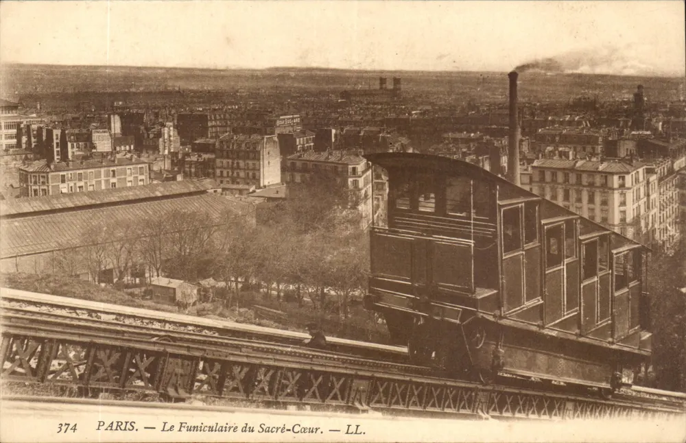 Paris — Le Funiculaire du Sacré-Cœur — LL. n° 374 - Recto