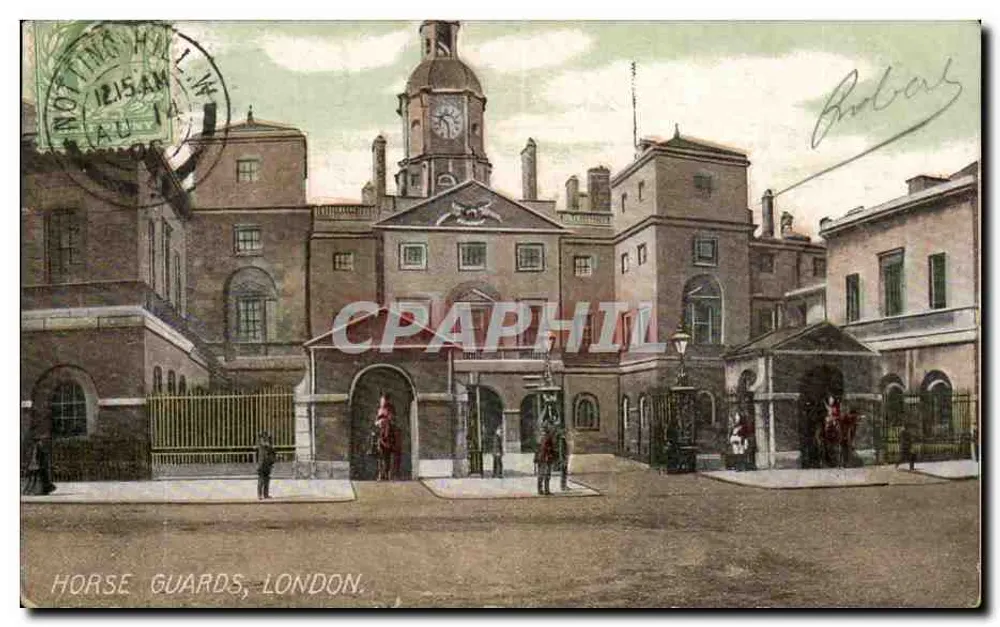 Horse Guards, London — Ansicht der Haupteingang mit Reitwachen — unbekannter Verlag, Seriennummer nicht sichtbar - Vorderseite