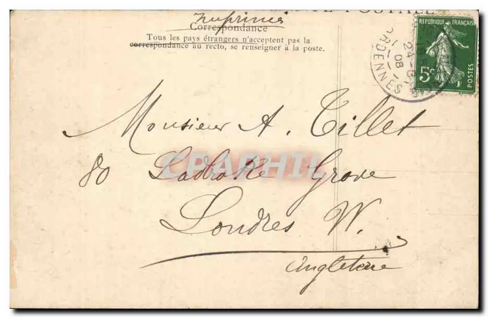 Sedan — Place Turenne und rue Thiers — Verlag Vrigne, Nr. 223 - Rückseite