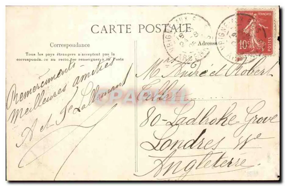 Vrigne-aux-Bois — Allgemeiner Blick — J. Winling, Verlag, Charleville - Rückseite