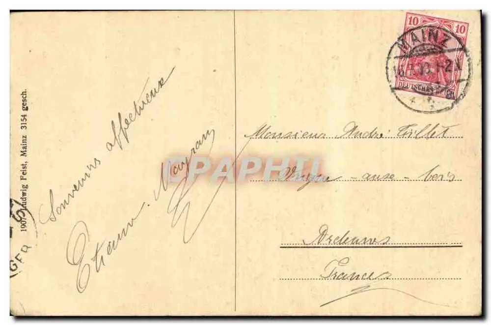 Mainz — Erker am Alten Gymnasium (früher Cronenberger Hof) — Éditeur Liegenhardt - Rückseite