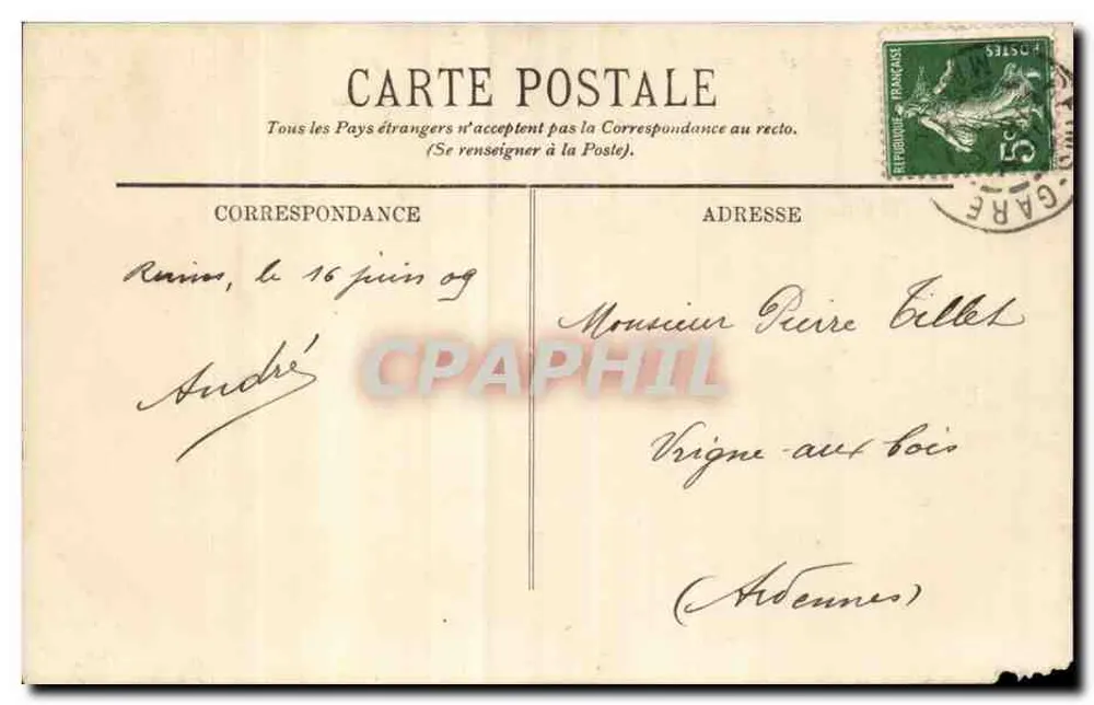 Reims — Ansicht des Gartens der Patte d'Oie — LL. — n°63 - Rückseite