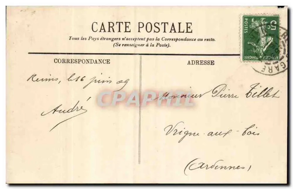 Reims — Boulevard Lundy und der Missionsgarten — LL. — Nr. 186 - Rückseite