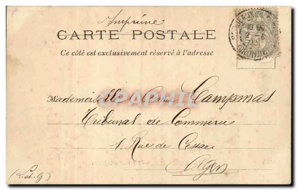 Bordeaux — A Porte-Dijeaux — J. H. B., Ed. Bx. - Verso