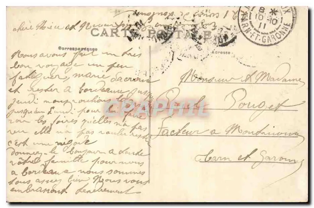 Bordeaux — Place Nansouty — A.H. 14 - Verso